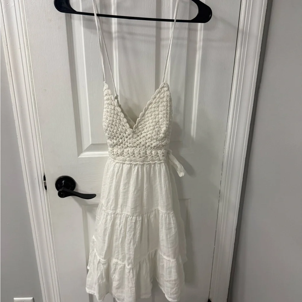 Aerie size large White Crochet Top Dress - Picture 2 of 8